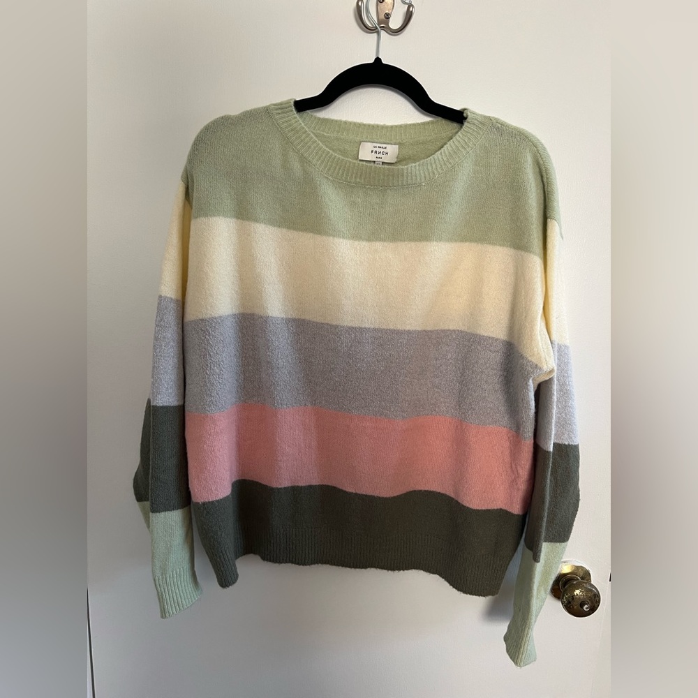 La Maille FRNCH Colorblock Striped Long Sleeve Sweater Size M/L